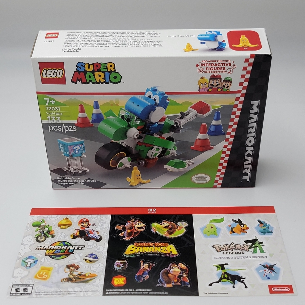 New LEGO Super Mario: Mario Kart-Yoshi Bike Building Toy 72031 w/Bonus Stickers